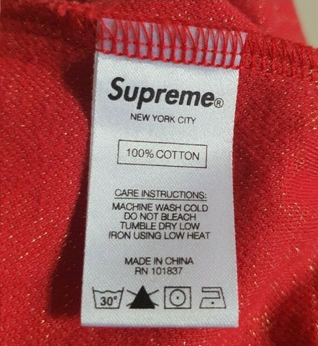 Jersey Rojo De Cuello Redondo Metalizado Jacquard Supreme SS19 Talla M Mediana - Imagen 7 de 8