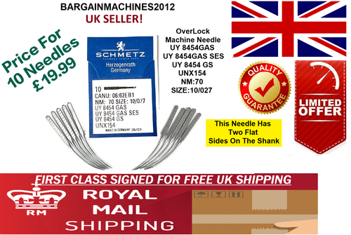SCHMETZ UY 8454 GAS SES NM70 SIZE10/027 L / BALL POINT IND SEWING MACHINE NEEDLE - Picture 3 of 5