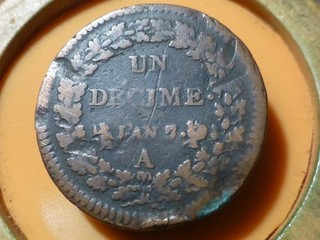UN DECIME DUPRE L'AN 7/5 A Variante COQ SUR CORNE ! TRES RARE ! (CHOCS)
