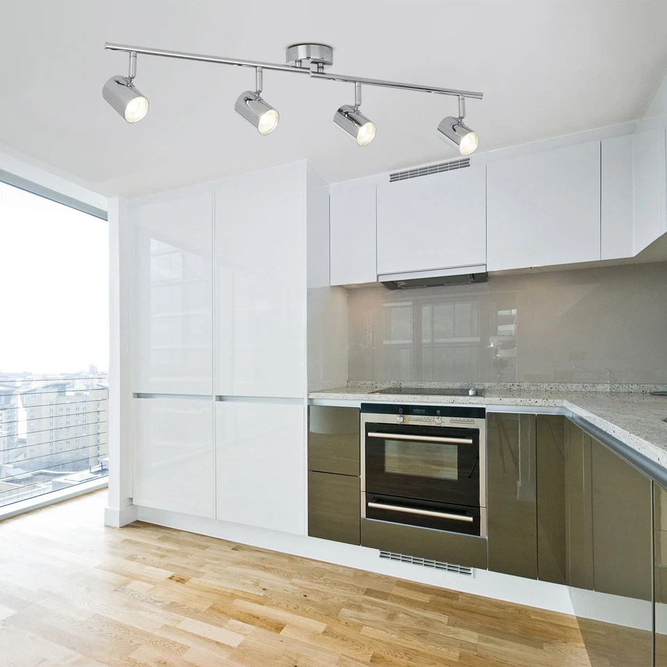 Plafoniera Contemporanea Rollo Acciaio Cromo Vetro Trasparente Led 16,1W 3000K - Immagine 2 di 4