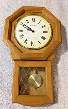 Pendulum Wall Clock Daniel Dakota Quartz Westminster Chime Oak Wood Works