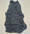 Free People Dress Large Blue Womens Floral Sleeveless V-Neck Midi