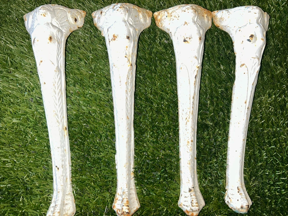 4 Antique Salvage Art Nouveau Cast Metal Legs Winged & Crowned Woman Claw Foot - Image 2 of 4