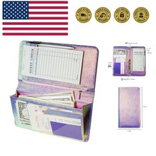 Server Book with Zipper Pocket, 5 X 9 Waitress Book, Closure Pocket with Big ...