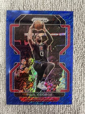 2021-22 Panini Prizm Paul George FOTL Blue Shimmer 04/30 #220 Clippers