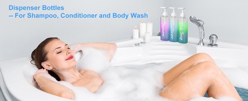 Shpoo and Conditer Dispenser, Shower Soap Bottles with Permanent - Picture 5 of 42