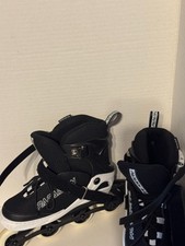 Papaison Inline Skates Black/White US Size Medium Women 3-5.5 Kids 2-4.5