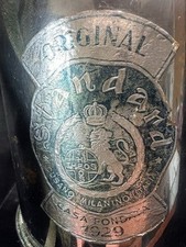 Borraccia ORIGINAL STANDARD acciaio tracolla pelle verde cucita mano vintage