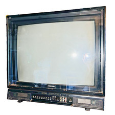 RARE Vintage 1985 Black Wood Grain Toshiba CZ2695 CRT - READ