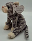 Ty Beanie Baby SILVER Striped Cat w/Tags Vintage 1999