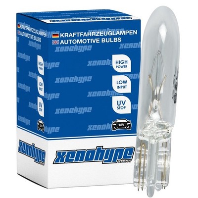 10x XENOHYPE Premium Glassockellampe T5 W2x4.6d 12V 1,2 Watt W1,2W