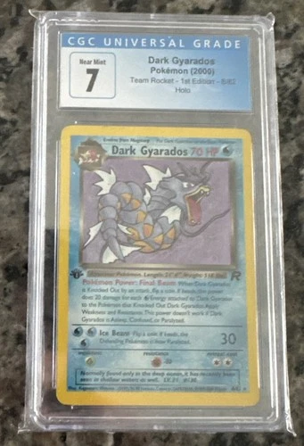 DARK GYARADOS Team Rocket 1st Edition Rare #25 CGC 7 Pokemon HOLO BLUE LABEL!