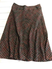 Jones Wear Skirt Womens Large Black Red Tweed Boucle A-Line Lined Back Zip Work