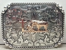 PRAYING COWBOY Western Belt Buckle Hebilla Vaquera