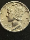 1944 D Mercury Dime BU Split Bands