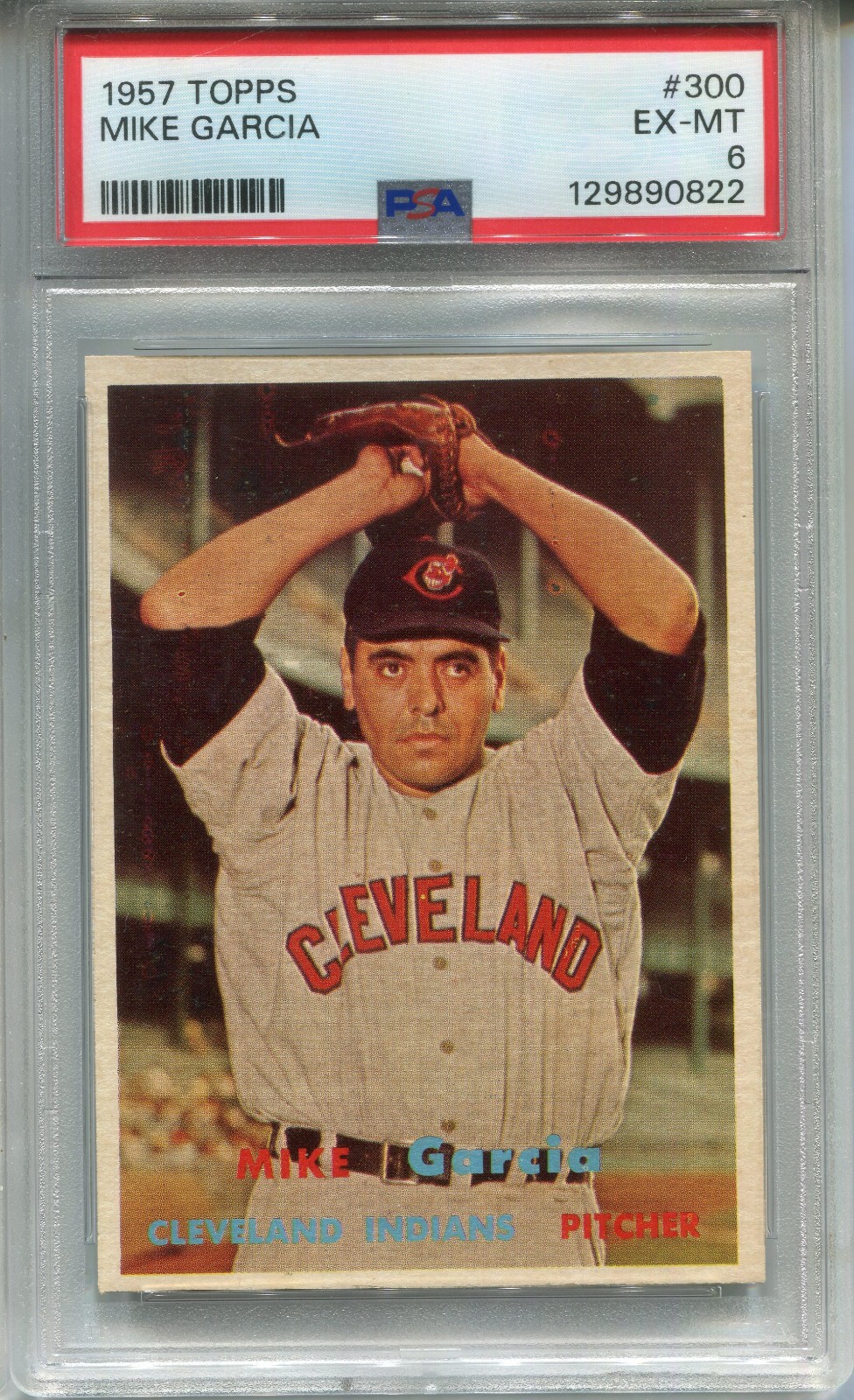 1957 Topps #300 Mike Garcia PSA 6 EX-MT Cleveland Indians