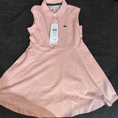 Lacoste Kids' Sleeveless Stretch Piqué Polo Dress Pink