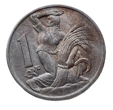 1 Koruna 1938 Czechoslovakia First Republic Ku. Ni Km#4