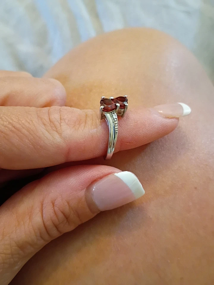 Sterling Silver Ruby Heart Diamond Accents - Image 2 of 3