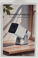 Mini Projector with Wifi and Bluetooth, 180 Rotatable Portable Projector, White