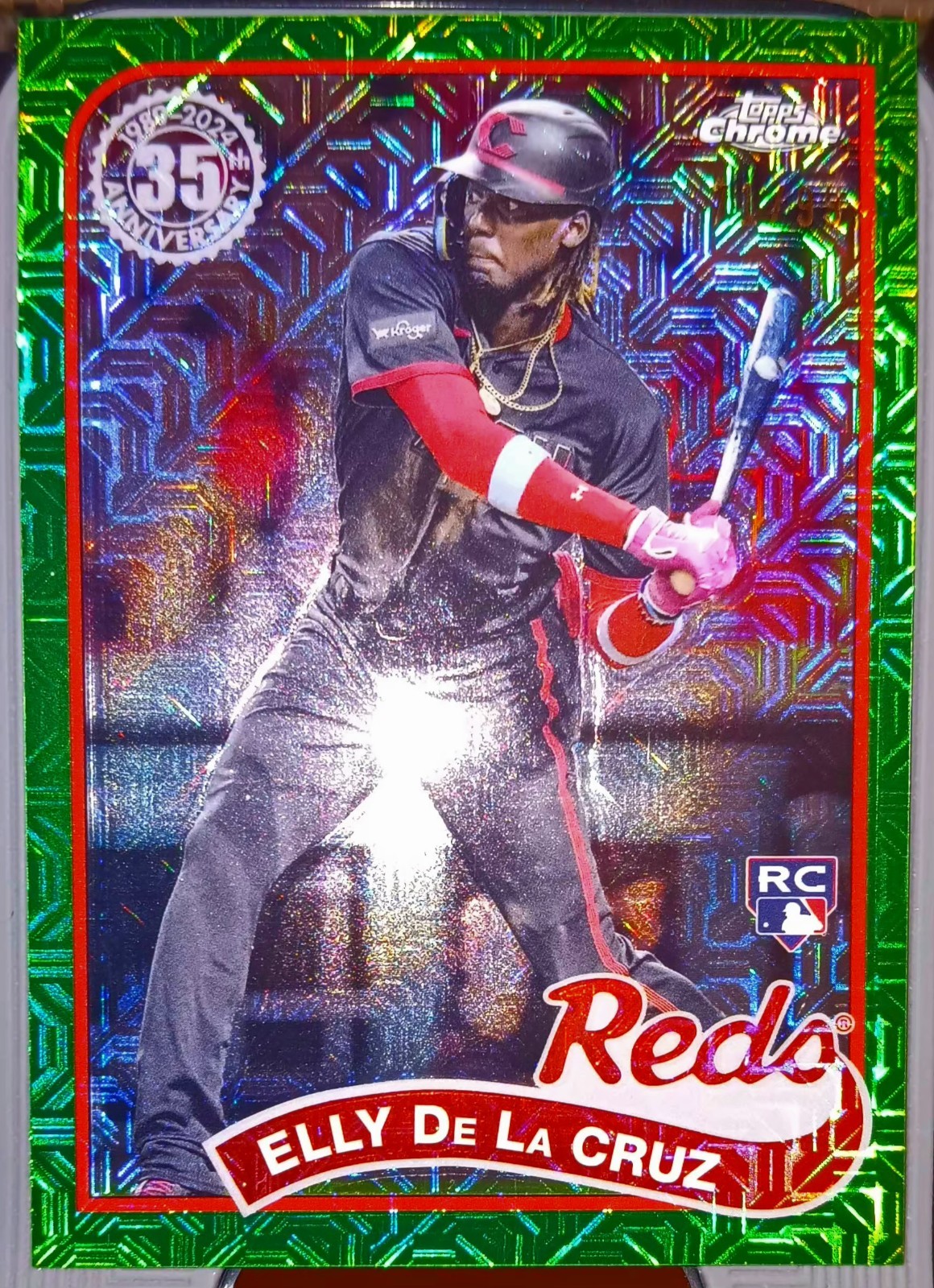 2024 Topps Elly De La Cruz Silver Pack 1989 Green Refractor /99 RC #2T89C-50