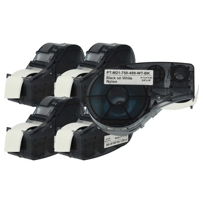 5x Schriftband für Brady M210 M210-LAB M211 LABPAL Schwarz/Weiß 19,05mm 6,4m