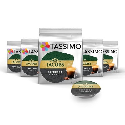 Tassimo Kapseln Jacobs Espresso Classico, 5 x 16 Pads, 80 Kaffeekapseln, 590g