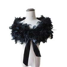 Real Ostrich Feather Fur Shrug Shawl Bride Wedding Party Accessories Cape Fluffy