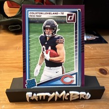 2025 Panini Donruss Colston Loveland Purple Press Proof Rookie Card 310 Bears RC