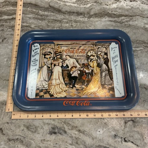 Vintage Original Art 1904 Coca Cola Advertising Serving Tray 'Reproduction 1990'