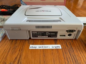 Sega Saturn white Japanese console system with box 2 games memory card US seller