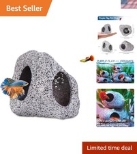 Natural Ceramic Fish Cave - Stylish Hideout for Shrimp Cichlids in Medium Size