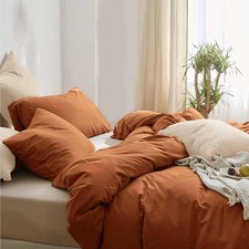 Comforter Queen Size Burnt Orange, 3 Piece Boho Soft Terracota Modern Bedding...