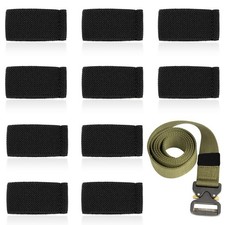 10 Pack Elastic Belt Keeper Strap, Nylon Canvas Web Belt Elastic Loop Keeper