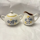 VTG Rare Stangl Fairlawn Cream And Sugar Set MCM Mid Century Kitchen Decor