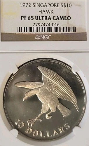 Singapore 1972 10 Dollars Superb Proof Ultra Cameo Frosted Dev. NGC65PQ LC