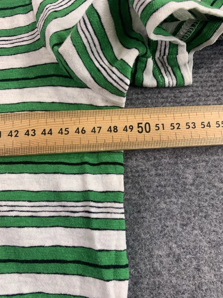 Camisa COS Mujer PEQUEÑA Verde Rayas Manga Corta Algodón Verano Crew Talla S Foto 3 de 4