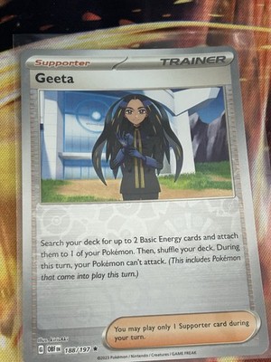 Geeta - 188/197 (Reverse Holo Foil) Holo Rare Obsidian Flames Pokemon Card | eBay Geeta - 188/197 (Reverse Holo Foil) Holo Rare Obsidian Flames Pokemon Card | eBay