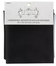 Sew-Ology Black Pressure-Sensitive Nylon Patches New