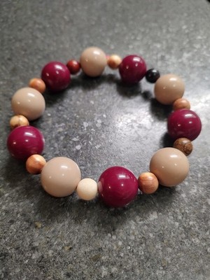 Handmade Pet Necklace Stretch Beads Cedarwood Rosewood Necklace Ready To Ship 