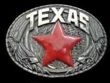 SA13152 VINTAGE 1981  TEXAS  STATE COMMEMORATIVE BELT BUCKLE