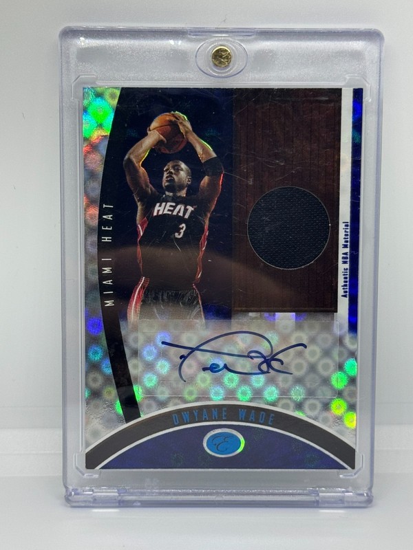 DWAYNE WADE GAME USED PATCH AUTO /19 BLUE 2006-07 HEAT