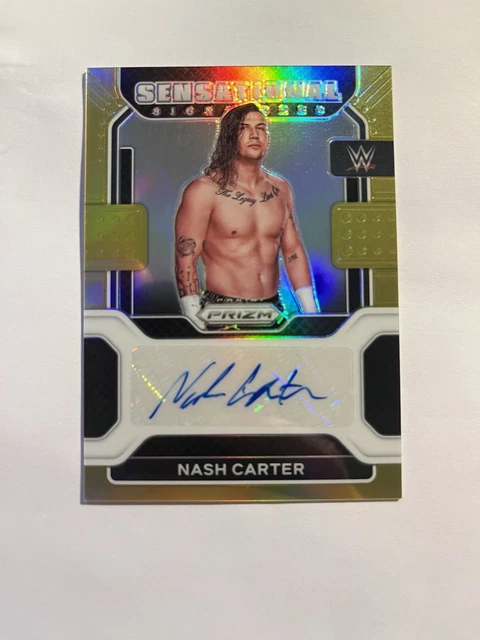 2022 WWE Prizm Gold Auto /10 Nash Carter Wrestling Ssp Signed WWF