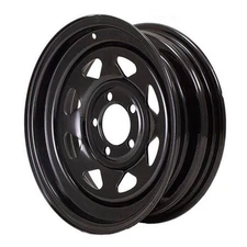 NEW  15x6 5 Lug  on 4.5 Bolt Spoked Steel Trailer Wheel  Black Brand New