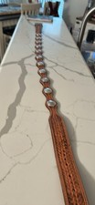 Western Leather Belt Brown with Silver Conchos and Engraved Buckle