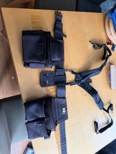 Adjustable Tool Belt with 22 Pouches for Electricians and DIY with suspenders.