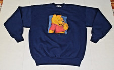 Vintage Sweatshirt Disney Store Size L 90s Winnie The Pooh Navy Blue Crewneck