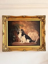 Cavalier King Charles Spaniel Dog Portrait Gilt Framed Print 44 x 46.5cm