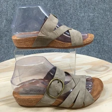 Eurosoft By Sofft Sandals Womens 6.5 M Gwenda Slip On Slides Gray Faux Leather