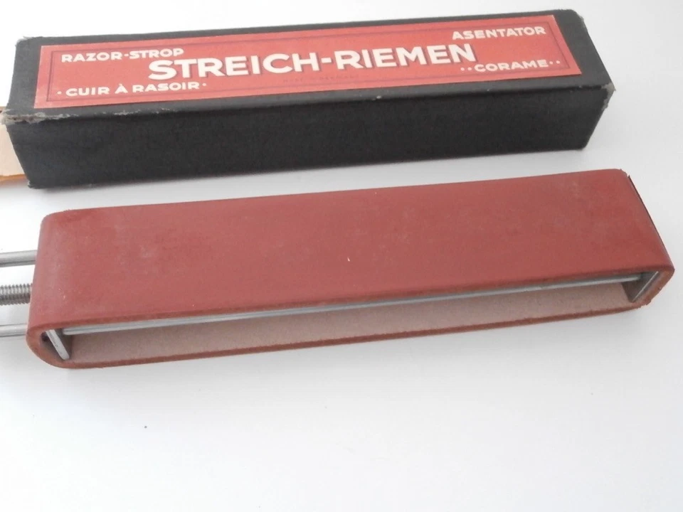 Kleiner Streichriemen Spannriemen rot pastiert Altes Modell Made in Germany ! - Bild 2 von 4